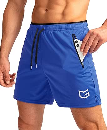 G Gradual Men's Running Shorts with Zipper Pockets Quick Dry Gym Athletic Workout 5" Shorts for Men