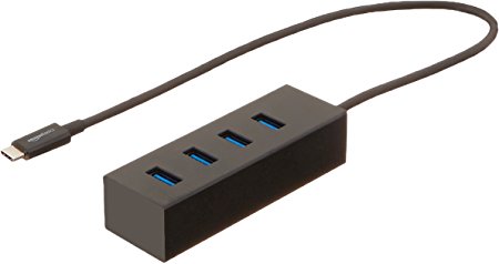 AmazonBasics USB 3.1 Type-C to 4 Port USB Hub - Black