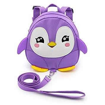 LANSHULAN Baby Toddler Mini Safety Anti-lost Backpack with Safety Leash (Purple)