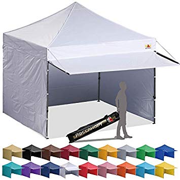 ABCCANOPY 10x10 Pop up Canopy Tent Instant Shelter Commercial Portable Market Canopy with Full Walls & Awnings & Wheeled Bag Bonus 4 Weight Bag