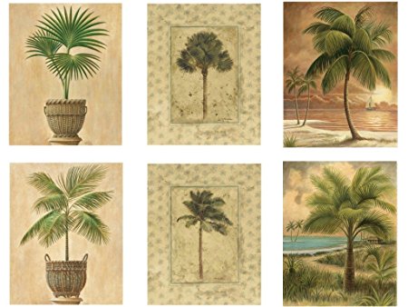 6 Tropical Palm Tree Art Prints Beachy Feel Home Decor