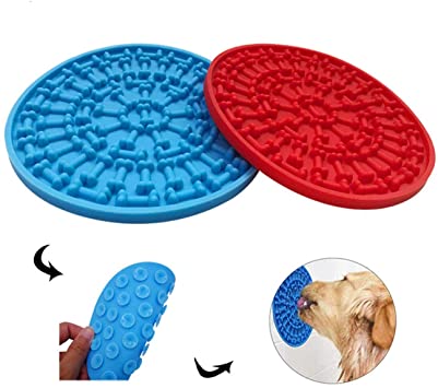 2 PCS Dog Lick Pad -Dog Bathing Accessory:Distract The Dog When It Bathing 100% Food-Grade Silicone, Pba Free, Large-Pet Lick Mat