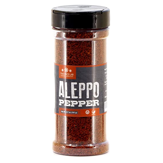 The Spice Lab Aleppo Pepper Chili Flakes Gourmet Crushed Red Pepper Flakes (5.7 oz Shaker Jar) OU Kosher Gluten-Free Non-GMO All Natural - Turkish Spice Blend Used in Harissa Spice or Zaatar Spice