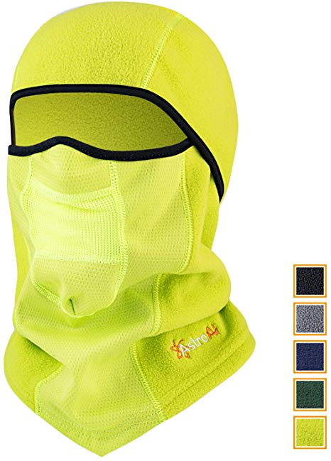 AstroAI Ski Mask Winter Balaclava Windproof Breathable Face Mask for Cold Weather (Superfine Polar Fleece, Neon Yellow)