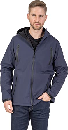 GaryM Men's Waterproof Hooded Camping Jacket with Polar Fleece Softshell, Water and Wind Resistant Outdoor Raincoat