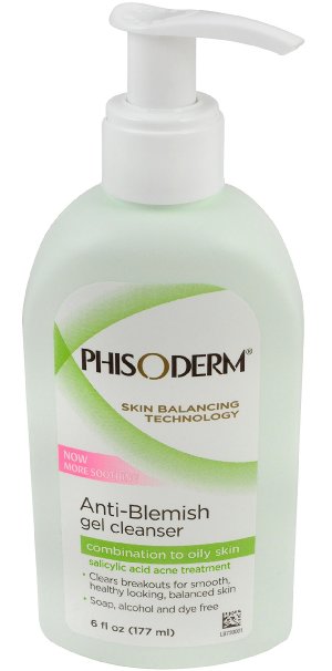 Phisoderm Anti-Blemish Gel Cleanser for Combination to Oily Skin 6fl oz177ml