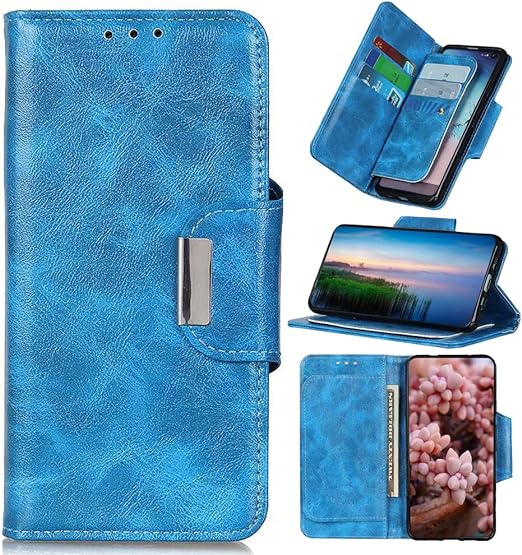 Ranyi for Jitterbug Smart3 / Lively Smart Smartphone Case, Leather Wallet Case with 6 Credit Card Holder Slots Kickstand Feature Flip Folio Magnetic Leather Wallet Case for Jitterbug Smart3 -Blue