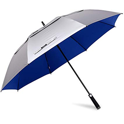 G4Free 62/68inch UV Protection Golf Umbrella Auto Open Vented Double Canopy Oversize Extra Large Windproof Sun Rain Umbrellas