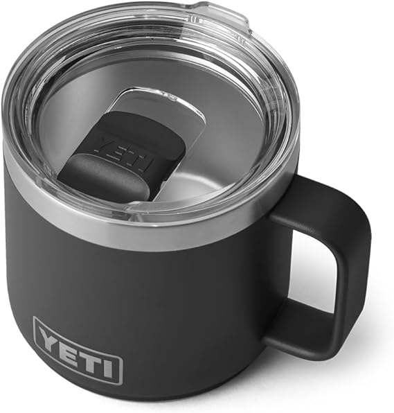 YETI Rambler 14 oz Stackable Mug, Vacuum Insulated, Stainless Steel with MagSlider Lid, Black