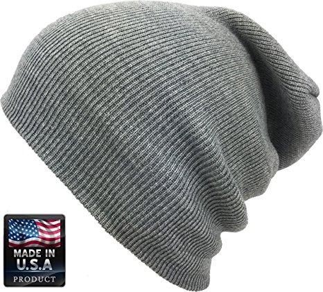 Made in USA - Thick Beanie Skully Slouchy & Cuff Winter Hat