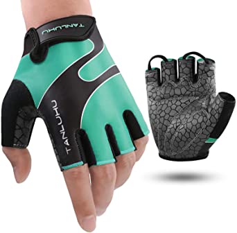 Tanluhu Cycling Gloves Mountain Bike Gloves Half Finger Road Racing Riding Gloves Breathable Shock-Absorbing Biking Gloves for Men and Women