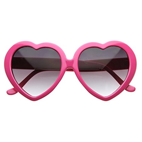 zeroUV - Large Oversized Womens Heart Shaped Sunglasses Cute Love Fashion Eyewear