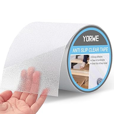 Anti Slip Tape Transparent, More Clear and Comfortable Safety Track Tape (6" Width x 190" Long, Clear)