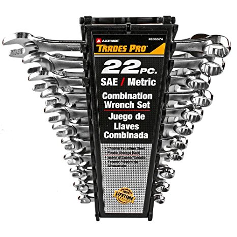 Tradespro 836574 SAE and Metric Wrench Set, 22-Piece