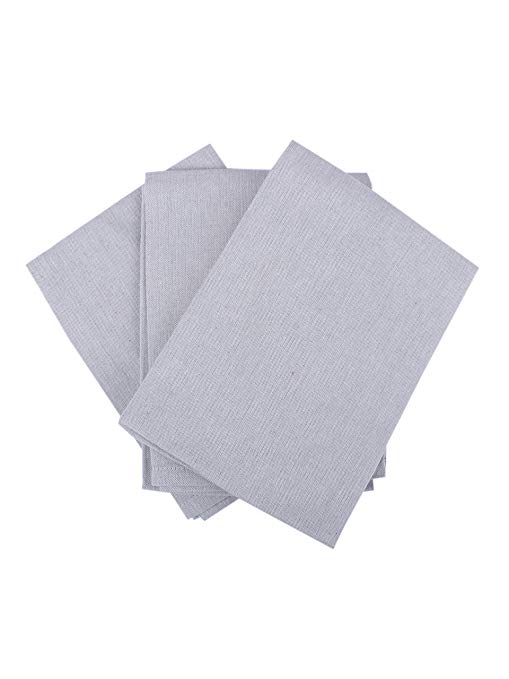 Set of 3 Kitchen Towels, Size 20 x 28, 100% Cotton, Eco Friendly and Safe, Absorbent Tea Towels, Chambray Grey