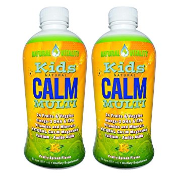 Natural Vitality, Kids Natural Calm Multi, Organic Fruity Splash Flavor, 30 Ounce, 2-Pack