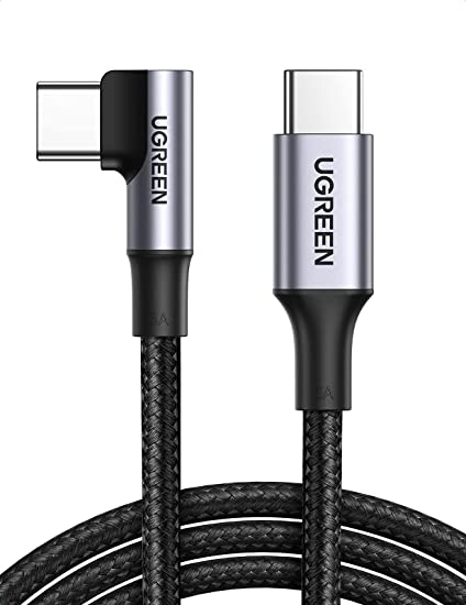 UGREEN USB C auf USB C Kabel 100W Winkelstecker USB-C USB-C Ladekabel 5A/20V kompatibel mit MacBook Pro 2020, MacBook Air 2020, Dell XPS15, iPad Pro 2020, Surface Pro 7, Surface Book 3 usw. (2M)