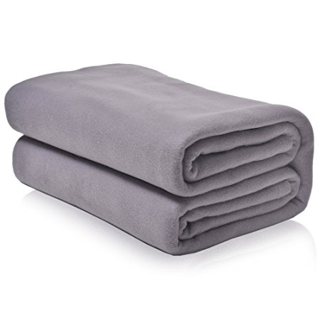 MildDreams Fleece Blanket Queen size – Large Fleece Sheets and Throw 90x95 inch– Polar, Cozy, Warm and Silky Soft effect (250GSM) – Grey