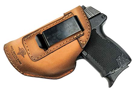 Relentless Tactical The Defender Leather IWB Holster - Made in USA - Fits Glock 42 | Sig P365 | Ruger LC9, LC9s | Kahr CM9, MK9, P9 | Kel-Tec PF9, PF11 | Kimber Solo Carry | and More - Made in USA