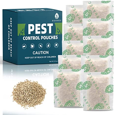 SUAVEC Pest Control Pouches, Squirrel Repellent , Pest Repellent, Pest Rid, Repel Rodents, Mouse, Mice, Rats, Chipmunk, Spiders, Roaches, Ants, Insects and Other Pests- 10 Packs