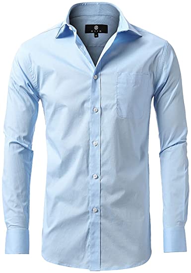 diig Dress Shirt for Men - Slim Regular Fit Work Shirt, White Red Blue XS M 2 XL