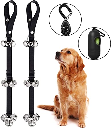 Dog Doorbells for Potty Training - Folksmate 2 Pack Potty Bells with 7 Extra Loud Bells Adjustable for Dog Training, Housebreaking …