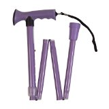 HealthSmart Colorful Comfort Grip Walking Cane with Soft Gel-like Handle Adjustable Folding Lavender