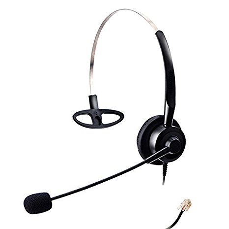 Audicom Corded Call Center Headset Headphone with Mic for Avaya 1416 2420 5410 Aastra 6757i Mitel 5330 NEC Aspire DT300 DSX ShoreTel IP230 Polycom 335 and VVX310 400 Telephone IP Phones(H200STA)