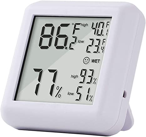 Indoor Thermometer, Hygrometer Thermometer,Thermometer Humidity Monitor with Large Digital Display Instant Read Indoor Humidity Gauge Monitor for Greenhouse Baby Room, Garden, Fridge, Cellar