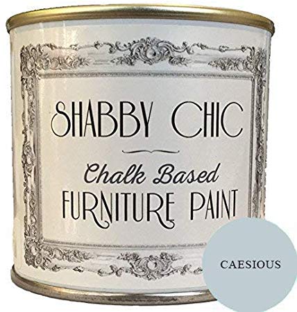 Shabby Chic Chalk Based Furniture Paint - Caesious 250ml - Chalked, Use on Wood, Stone, Brick, Metal, Plaster or Plastic, No Primer Needed, Made in the UK.