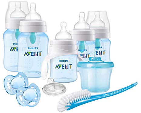 Philips Avent Anti-Colic Baby Bottle with AirFree Vent Beginner Gift Set Blue, SCD393/05