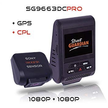 Street Guardian SG9663DCPRO Dual Channel Dash Camera with 512GB MicroSD Card