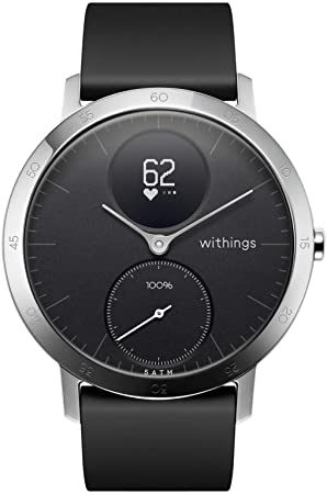 Withings Steel HR Hybrid Smartwatch - Activity Tracker with Connected GPS, Heart Rate Monitor, Sleep Monitor, Smart Notifications, Water Resistant with 25-day battery life