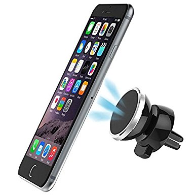 Car Mount,360°Rotation Universal Air Vent Reinforced Magnetic Car Mount Holder for Cell Phones,Car Magnetic Cell Phone Mount,Car Phone Holder for iPhone Samsung HTC nexus mini tablets (Silver)