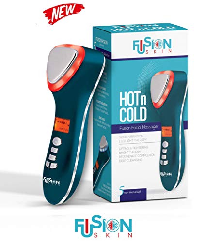Fusion Skin Hot & Cold Dual Facial Massager Sonic Vibration Led Light Therapy Anti-Aging device