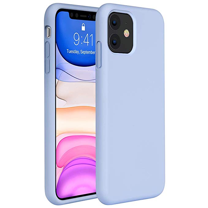 Miracase Liquid Silicone Case Compatible with iPhone 11 6.1 inch(2019), Gel Rubber Full Body Protection Shockproof Cover Case Drop Protection Case (Clove Purple) …
