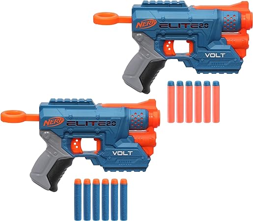 Nerf Elite 2.0 Volt SD-1 Blaster 2-Pack Includes 2 Blasters and 12 Nerf Elite Darts, Light Beam Targeting, Dart Storage