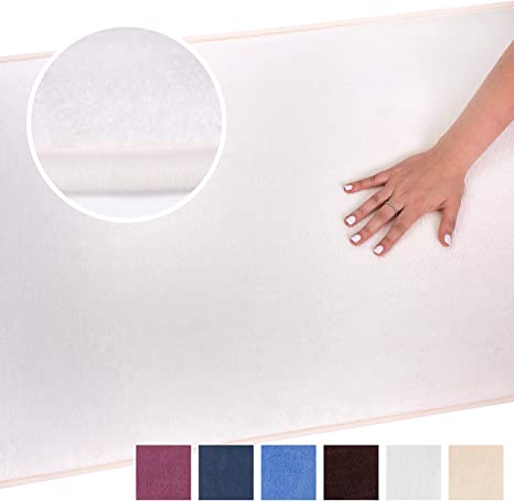 Simple Deluxe Long Memory Foam Bathroom Floor or Kitchen Runner Rug Mat - Washable, Soft & Large 2 ft x 5 ft, Ivory