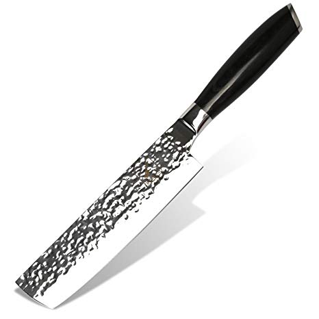 iMarku Pro Chef’s Knife,7-Inch High Carbon Stainless Steel Nakiri Vegetable Kitchen Knife with Balanced Comfortable Handle