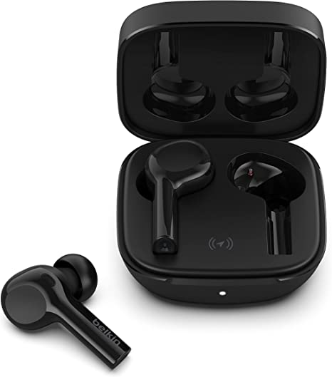 Belkin Wireless Earbuds, SoundForm Freedom True Wireless Bluetooth Earphones with Wireless Charging Case IPX5 Certified Sweat and Water Resistant with Deep Bass for iPhones and Androids (Black)