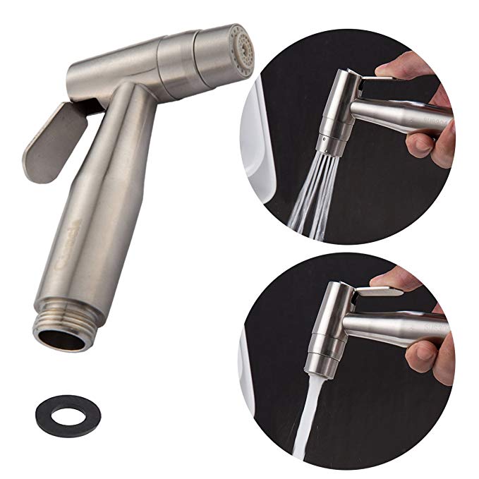 CIENCIA Hand Held Bidet Sprayer Stainless Steel Sprayer Shattaf for Toilet- Water Toilet Cleaning Attachments, Bidet Spray Head Only, WS024A