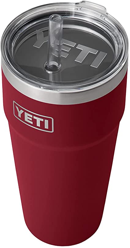 YETI Rambler 26 oz Straw Cup, Vacuum Insulated, Stainless Steel with Straw Lid, Harvest Red