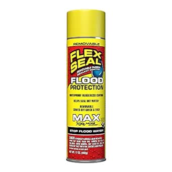 Flex Seal Spray Flood Protection, 17 oz, MAX, 1-Pack, Waterproof Rubberized Coating, Removable, Use on Door Tracks, Seams, Sills, Small Openings, Corners, and Irregular Shapes and More