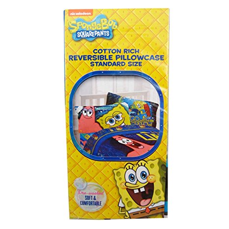 Nickelodeon SpongeBob SquarePants Cotton Rich Reversible Pillowcase, Standard Size