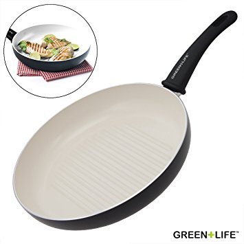 GreenLife Healthy Ceramic Non-Stick Grill Skillet Pan 11" Oven & Dishwasher Safe