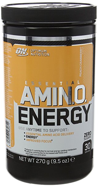 Optimum Nutrition 30 Serving Amino Energy Sports Supplements, Peach Cranberry, 270 g