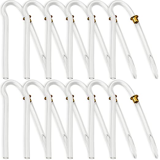 Hearing Aid Tubes - Size #13 Preformed BTE Earmold Tubing - (Pack of 12) 3.5 x 2mm with Gold Tube Lock Replacement Tube - Flexible Medium Wall Tubes Compatible with Most Hearing Aid Brands