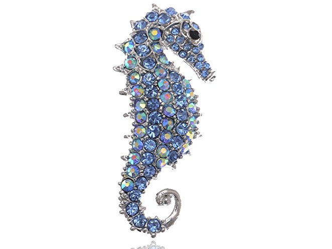 Aurora Borealis Crystal Rhinestone Seahorse Fashion Brooch Pin Pendant