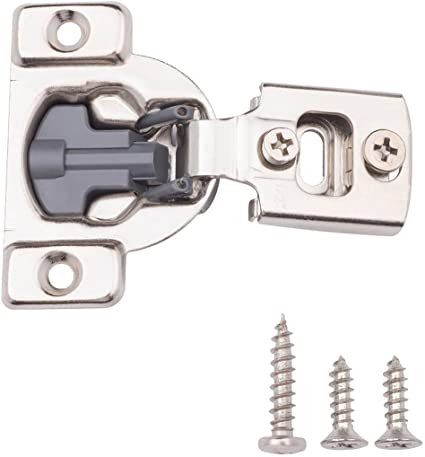 AmazonBasics AB-4011 Hinges, 1/2" Overlay, Nickel Plated