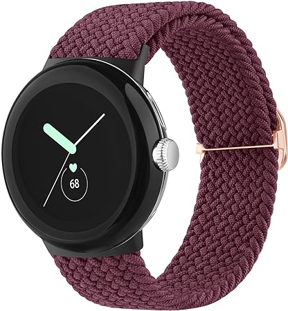 VANCLE Elastic Strap compatible with Google Pixel Watch/Pixel Watch 2 Strap, Stretchy Adjustable Nylon Loop Braided Replacement Strap Women Men
